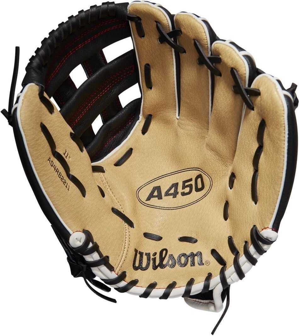 Wilson 2022 A450 11.00" Youth Infield Gloves - Blonde Black - HIT A Double