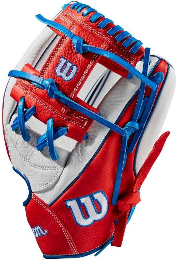 Wilson A1000 1787 11.75&quot; Utility Glove WBW1008371175 - White Red Royal - HIT a Double - 3