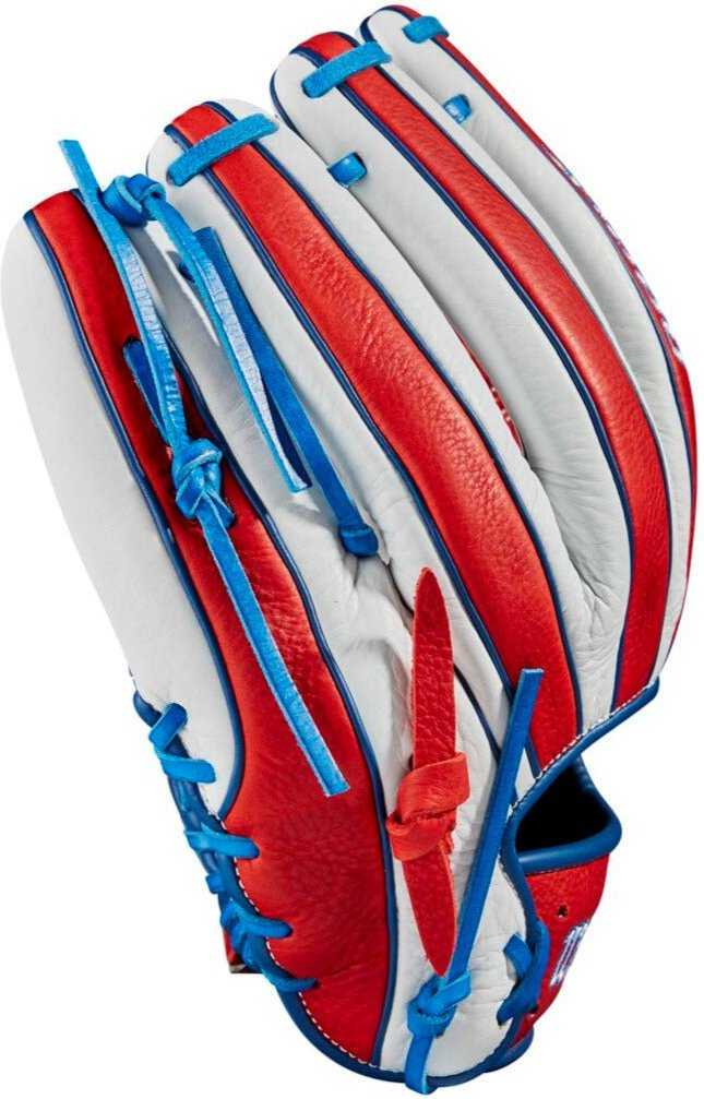 Wilson A1000 1787 11.75&quot; Utility Glove WBW1008371175 - White Red Royal - HIT a Double - 4