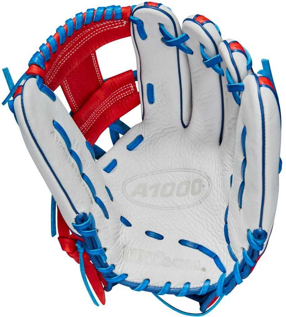 Wilson A1000 1787 11.75&quot; Utility Glove WBW1008371175 - White Red Royal - HIT a Double - 2