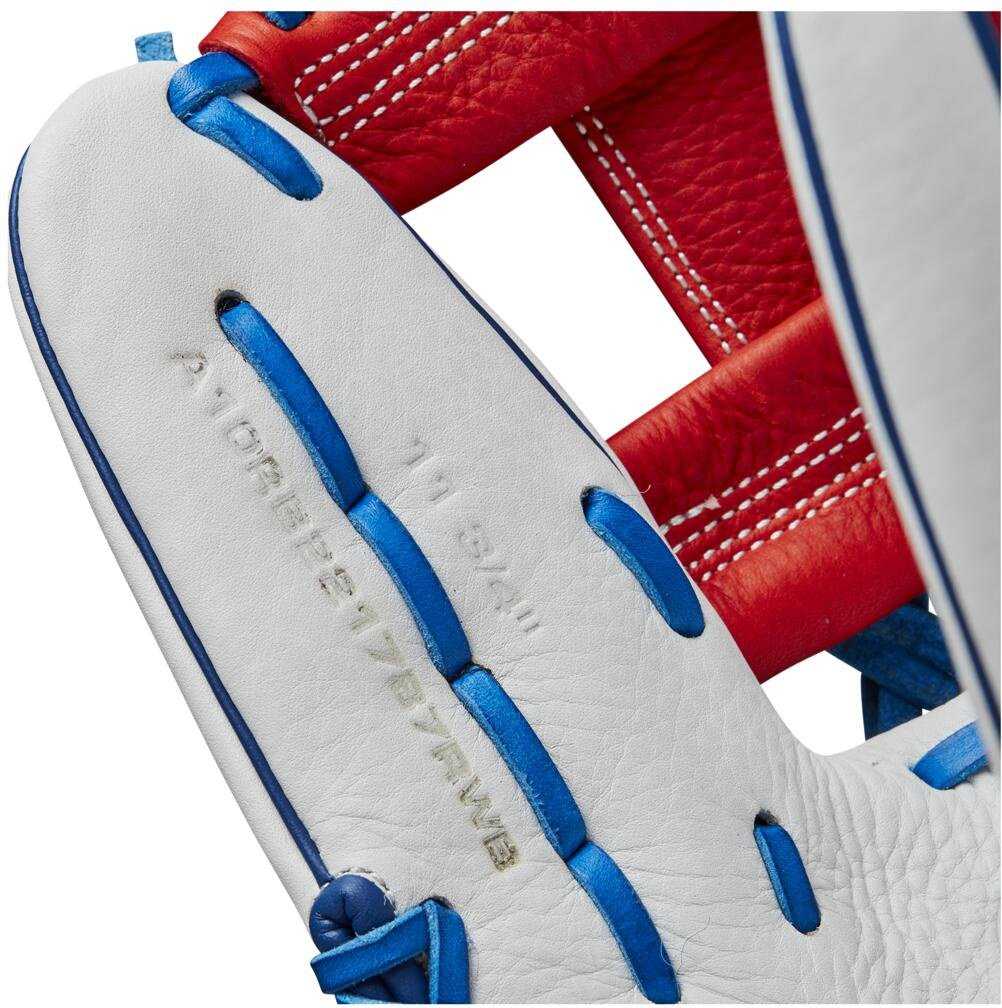 Wilson A1000 1787 11.75&quot; Utility Glove WBW1008371175 - White Red Royal - HIT a Double - 7