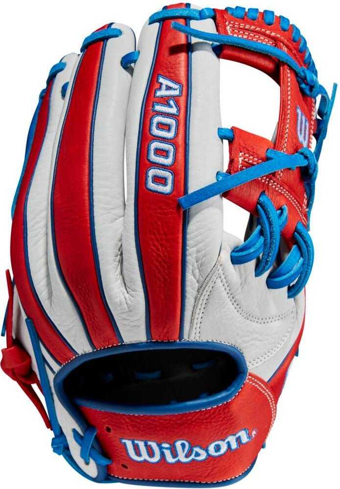 Wilson A1000 1787 11.75&quot; Utility Glove WBW1008371175 - White Red Royal - HIT a Double - 1