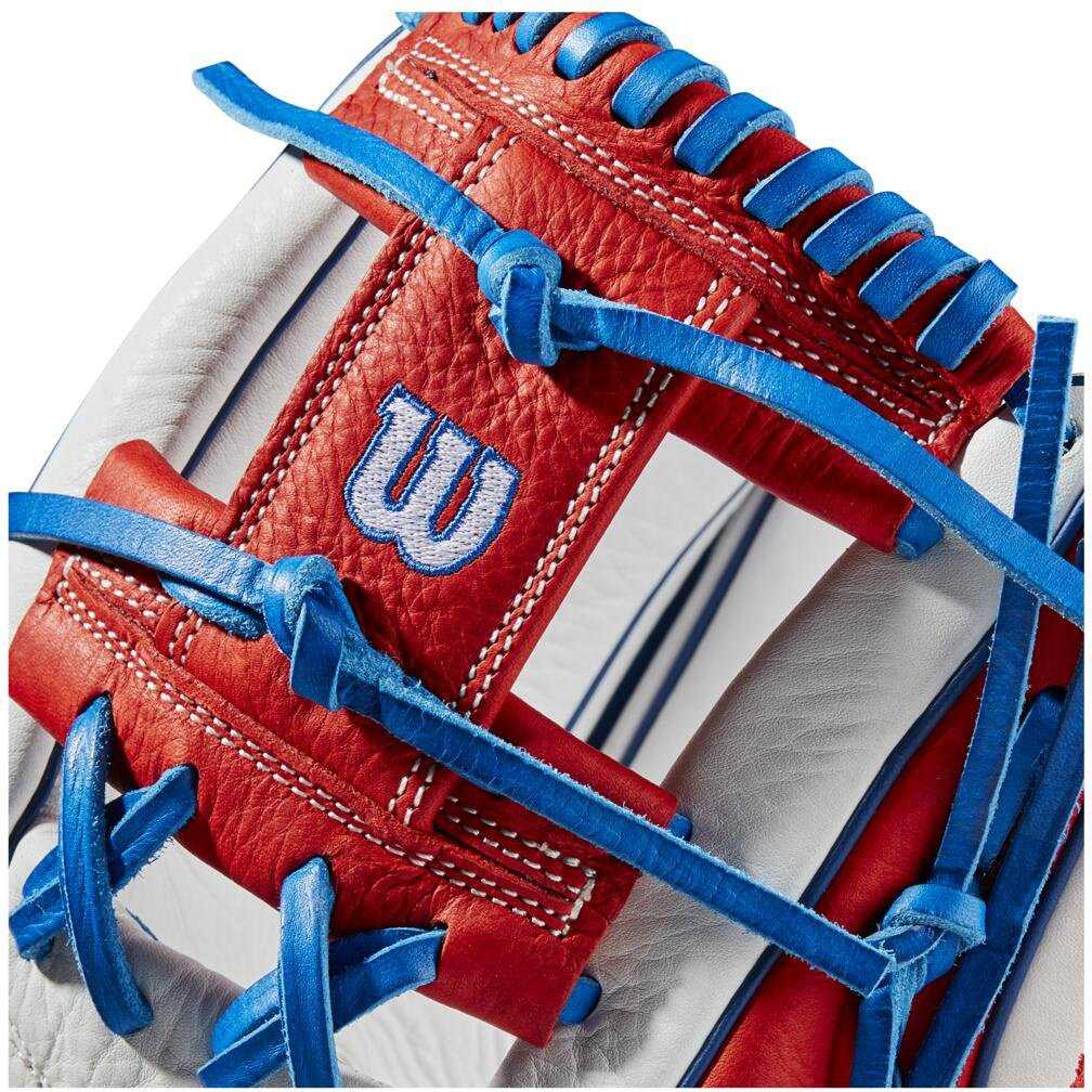 Wilson A1000 1787 11.75&quot; Utility Glove WBW1008371175 - White Red Royal - HIT a Double - 5