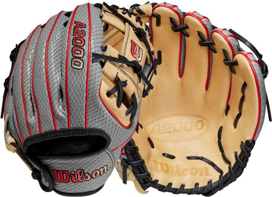 Wilson A2000 PF88SS 11.25&quot; Pedroia Fit Infield Baseball Glove - Gray Blonde - HIT A Double