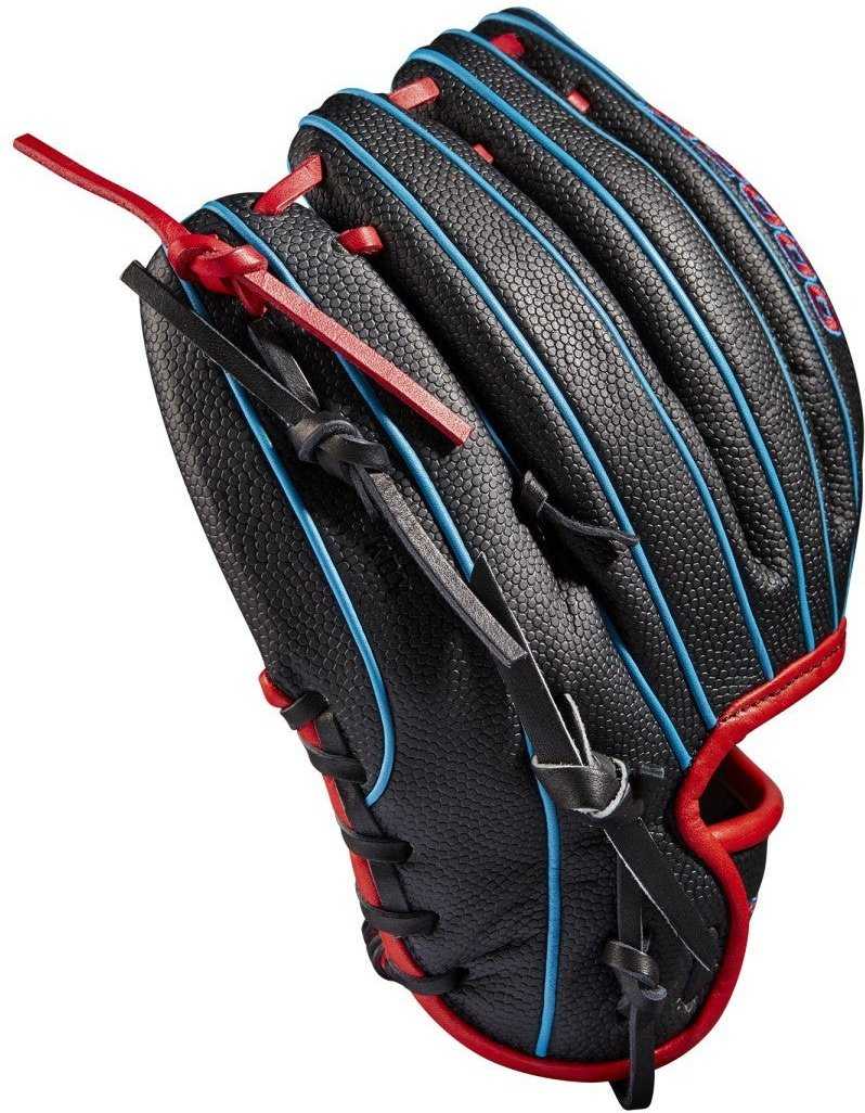 Wilson A2000 PFX2SS 11.00&quot; Pedroia Fit Infield Baseball Glove WBW10039711 - Black Red - HIT A Double
