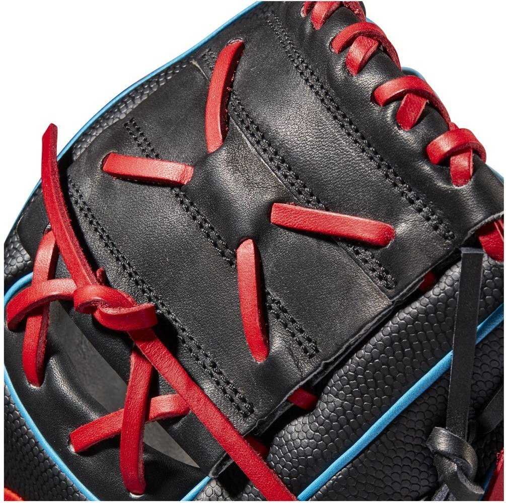 Wilson A2000 PFX2SS 11.00&quot; Pedroia Fit Infield Baseball Glove WBW10039711 - Black Red - HIT A Double