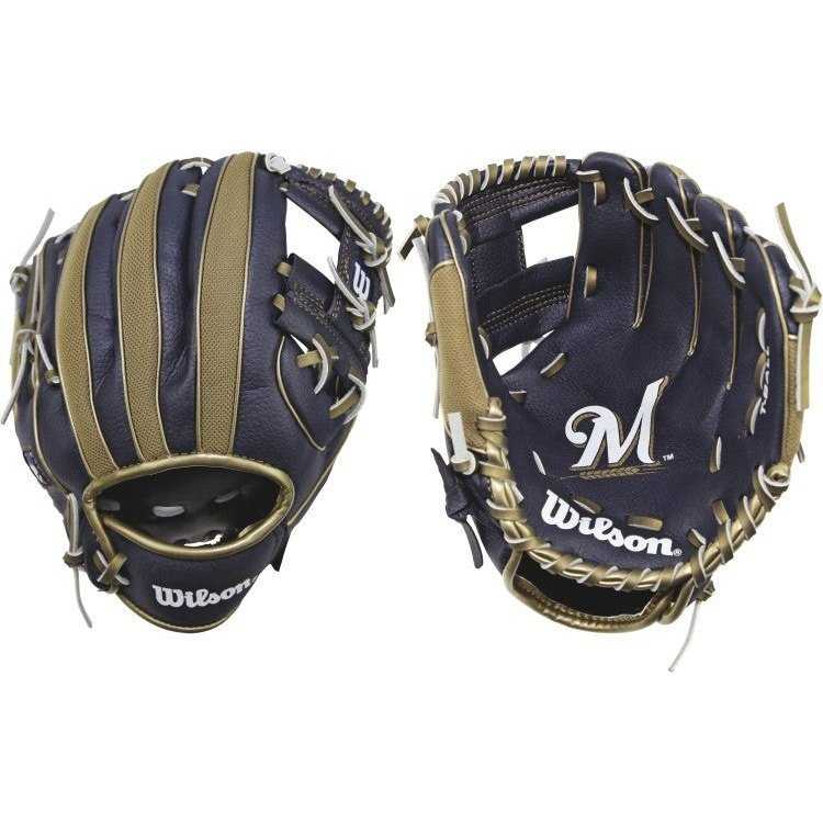 Wilson A200 MLB Brewers 10.00&quot; T-Ball Glove WTA02RB16MIL - HIT A Double
