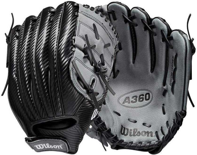Wilson A360 12.00&quot; Utility Baseball Glove - Black Gray - HIT A Double