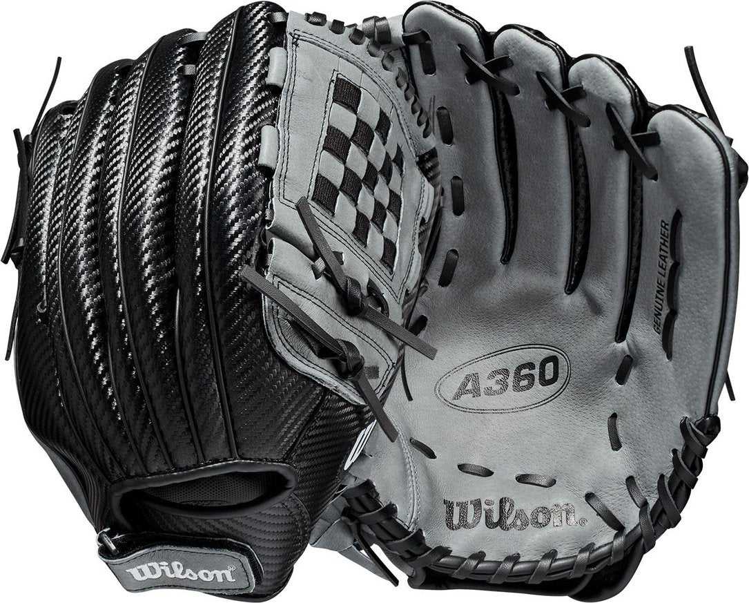 Wilson A360 12.50&quot; Youth Utility Gloves WBW100246125 - Black Carbon - HIT A Double