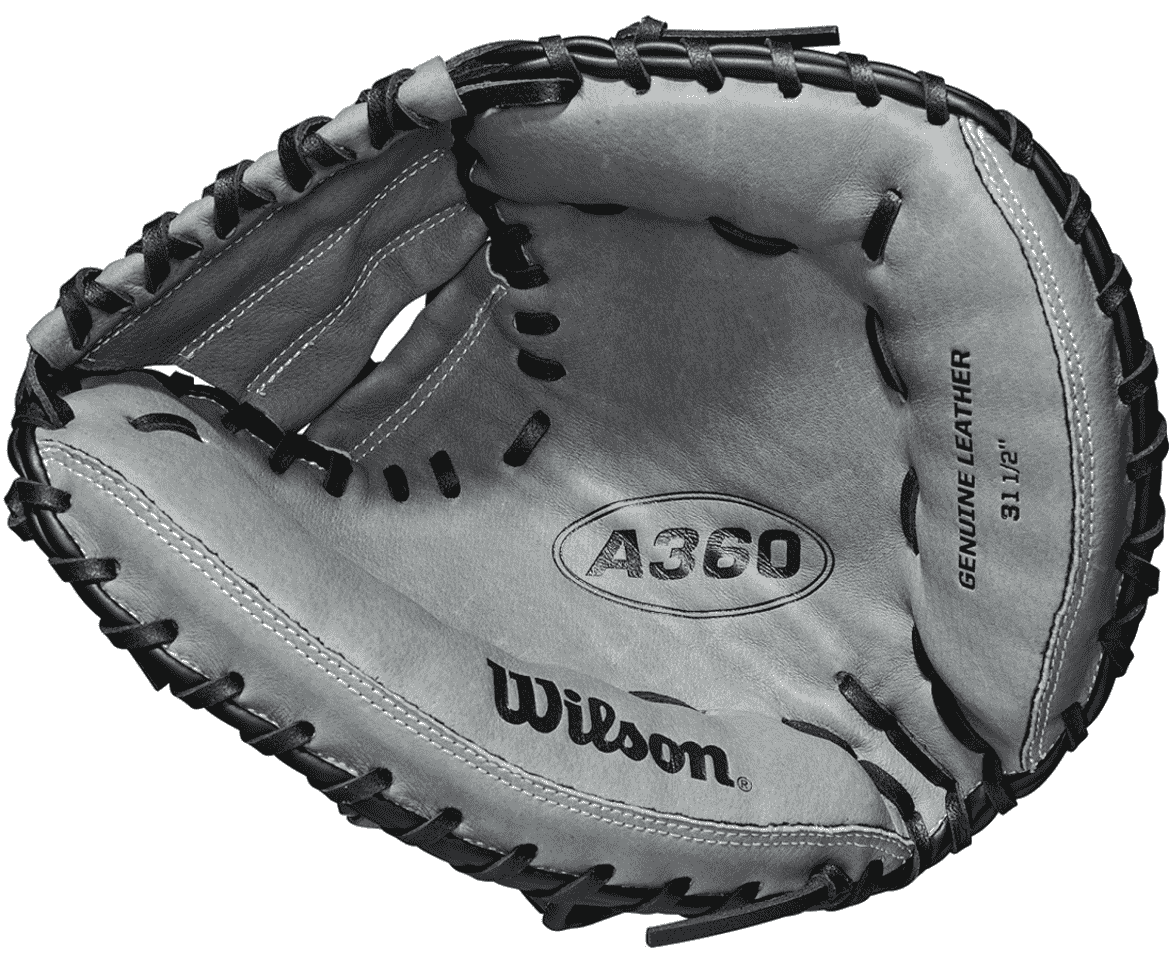 Wilson A360 31.50&quot; Catcher&#39;s Baseball Mitt - Black Gray - HIT A Double
