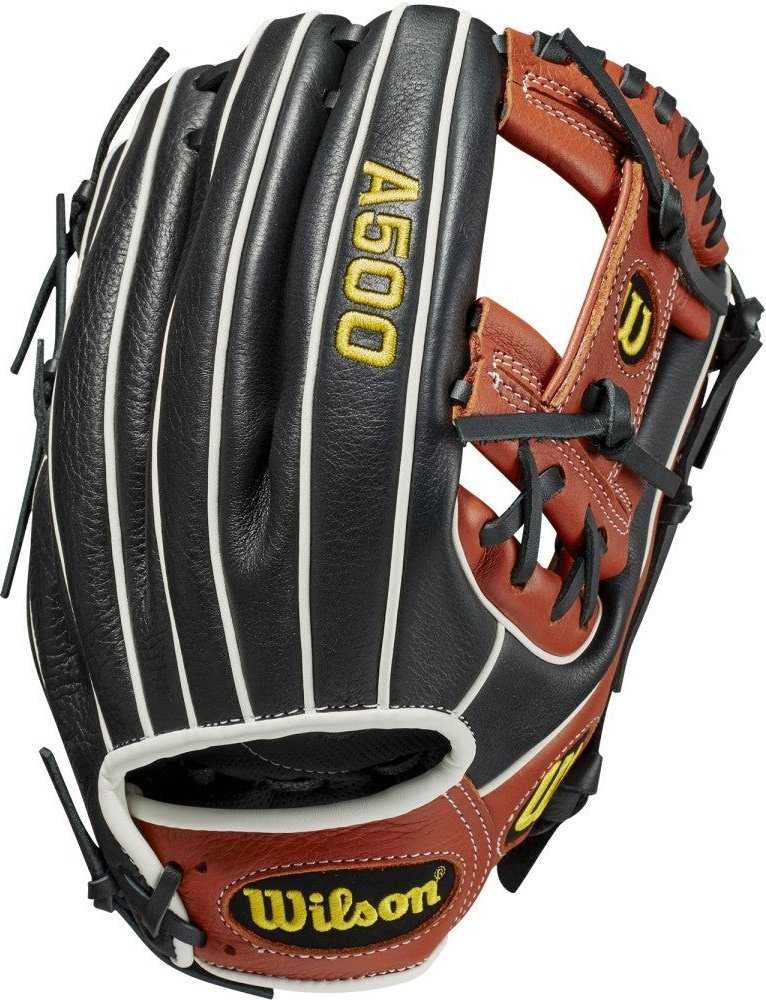 Wilson A500 11.50" Infield Baseball Glove - Black Red - HIT a Double