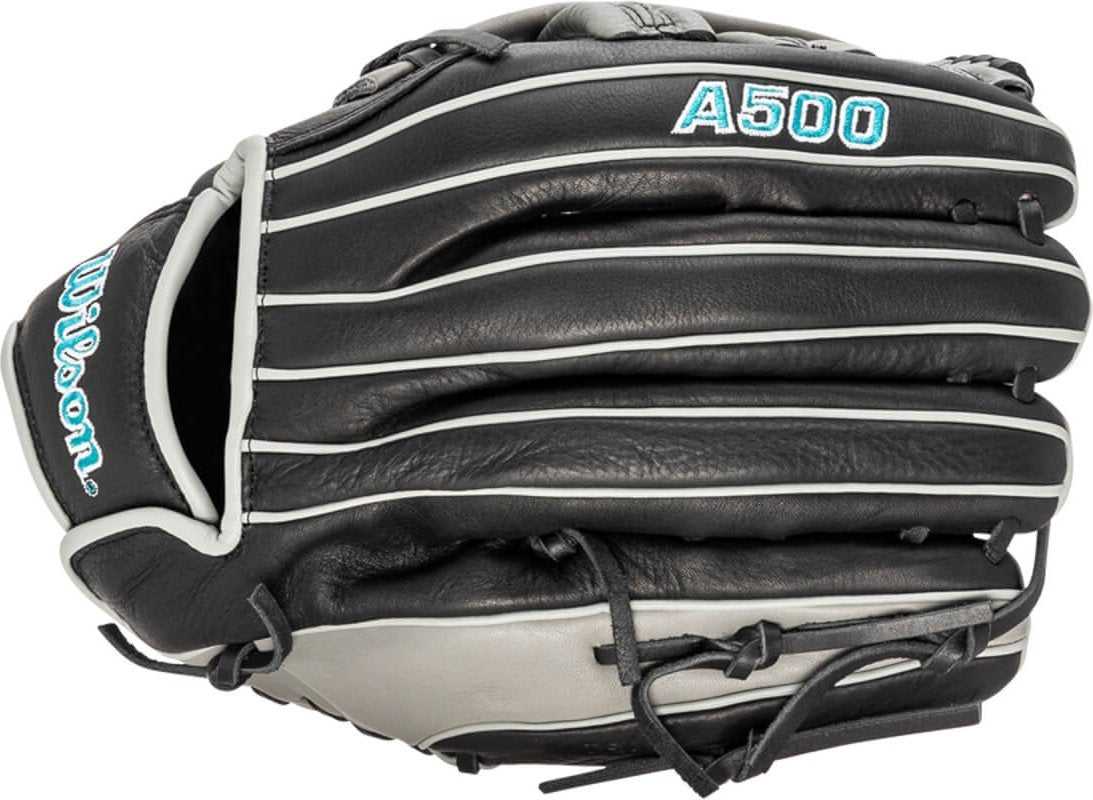 Wilson A500 12.50&quot; Outfield Baseball Glove WBW100905125 - Black GrayBlack - HIT A Double