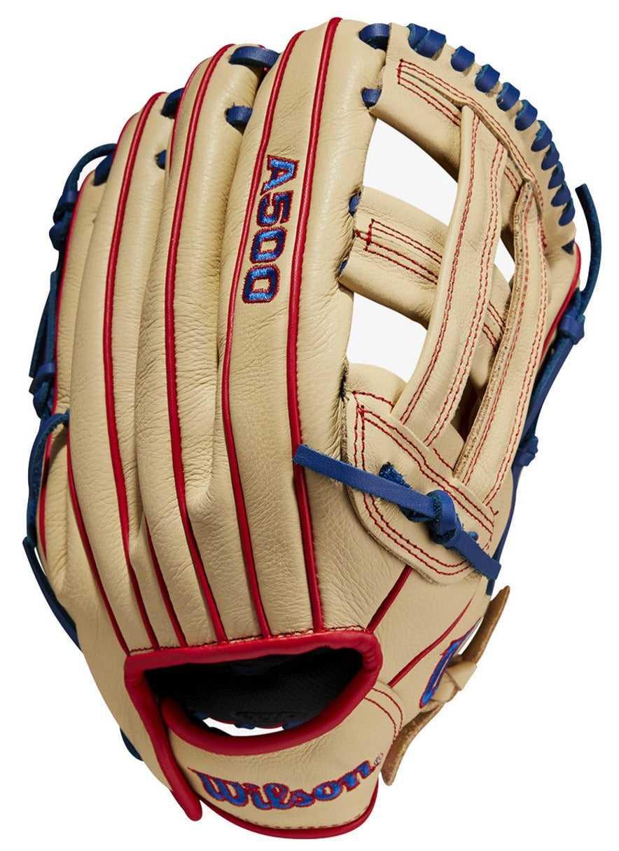 Wilson A500 2023 12.00" Utility Baseball Glove - Blonde Red - HIT a Double - 1