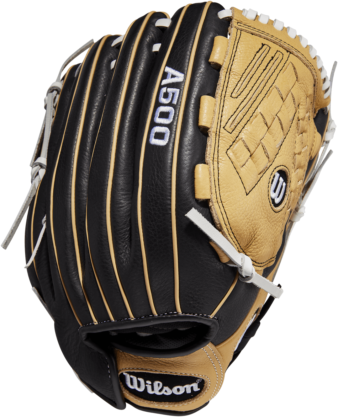 Wilson A500 Siren Youth Fastpitch 12.50&quot; Outfield Glove - Black Blonde - HIT A Double