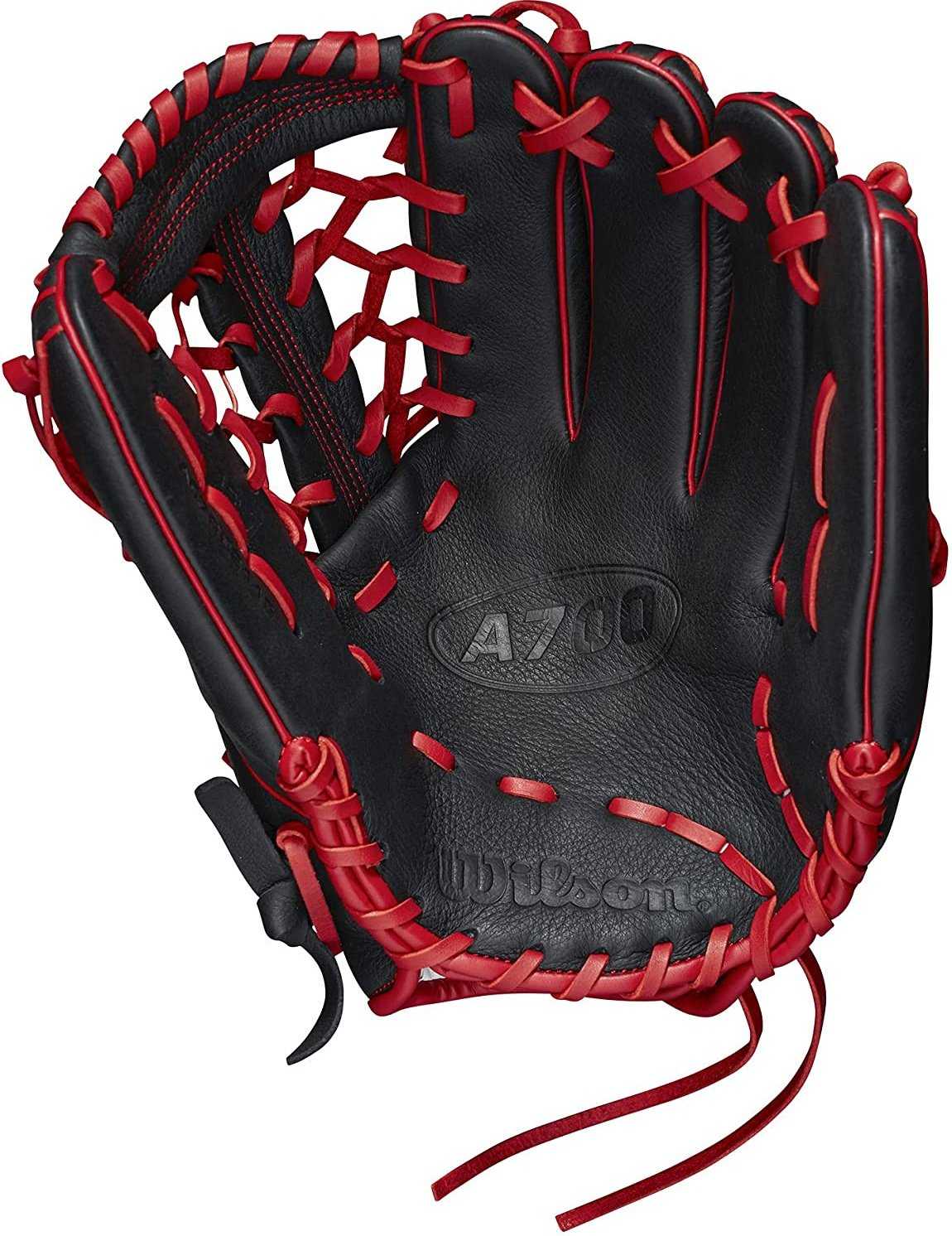 Wilson A700 12.00" Youth Outfield Glove WBW10012812 - Black Red White - HIT A Double
