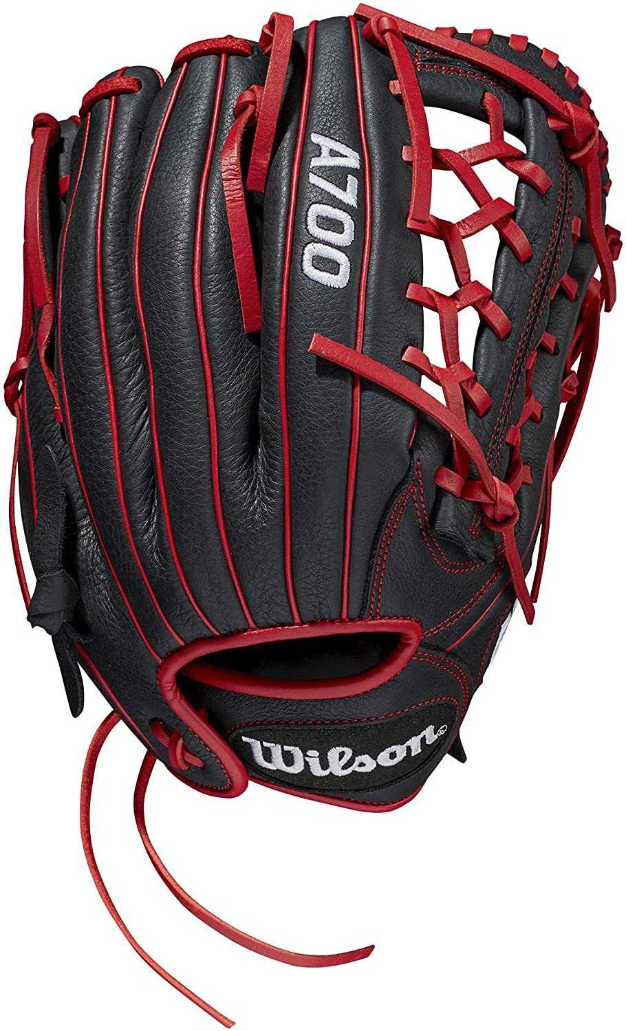 Wilson A700 12.00" Youth Outfield Glove WBW10012812 - Black Red White - HIT A Double