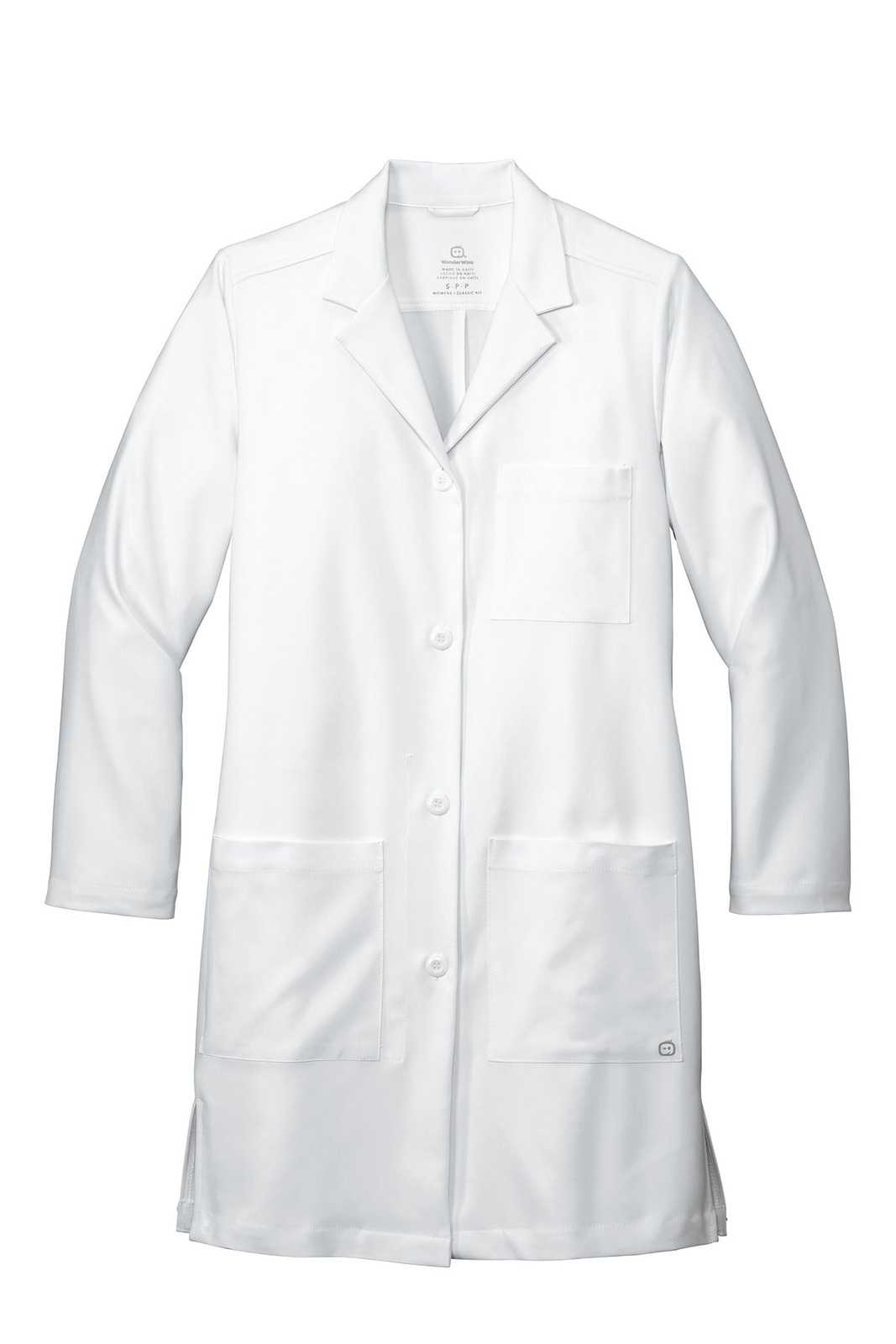 Wonderwink WW4172 Women's Long Lab Coat - White - HIT a Double - 1