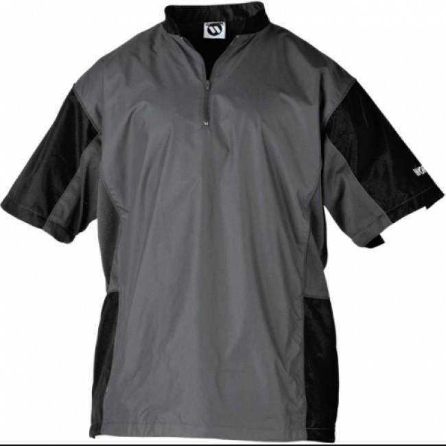 Worth Batting Jacket 1/2 Zip Short Sleeve - Charcoal Black - M