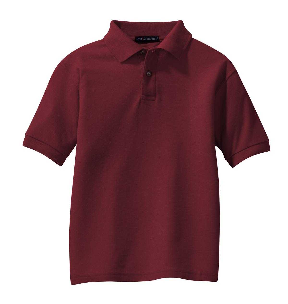 Port Authority Y500 Youth Silk Touch Polo - Burgundy - HIT a Double - 5