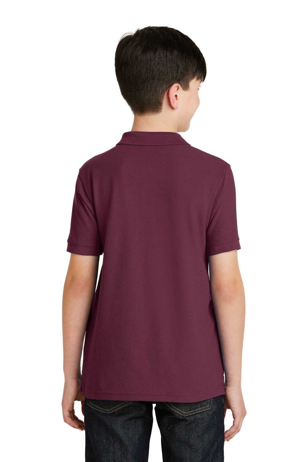Port Authority Y500 Youth Silk Touch Polo - Burgundy - HIT a Double - 1