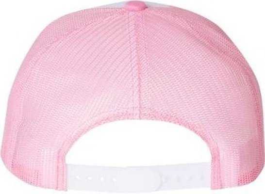 Yupoong 6006 Five-Panel Classic Trucker Cap - Pink/ White/ Pink - HIT a Double - 2