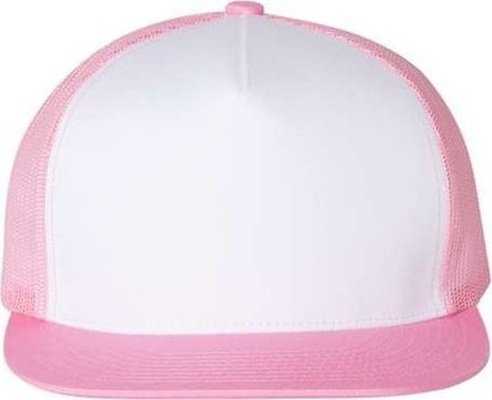 Yupoong 6006 Five-Panel Classic Trucker Cap - Pink/ White/ Pink - HIT a Double - 1