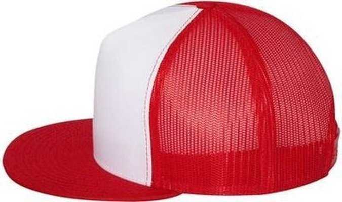 Yupoong 6006 Five-Panel Classic Trucker Cap - Red/ White/ Red - HIT a Double - 2