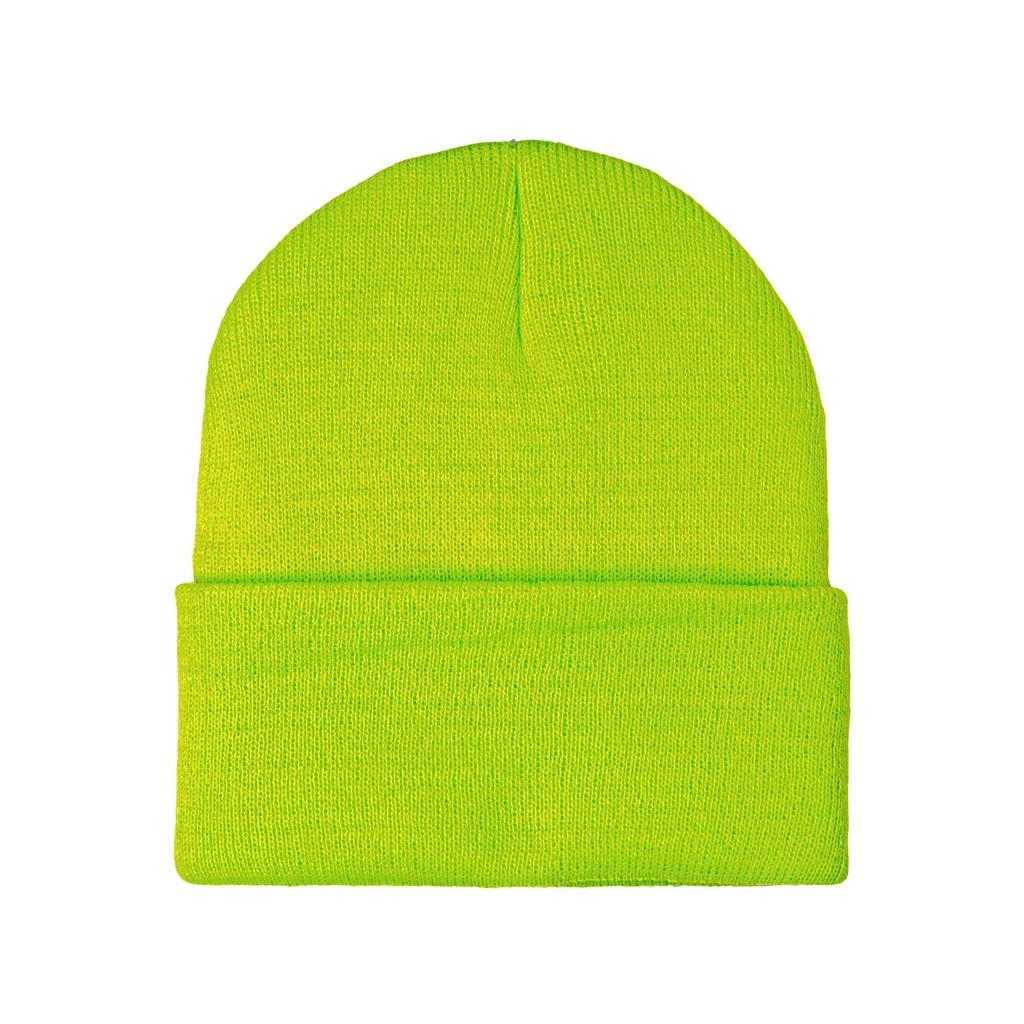 Yupoong 1501KC Classics Cuffed Knit Beanie - Safety Green - HIT a Double