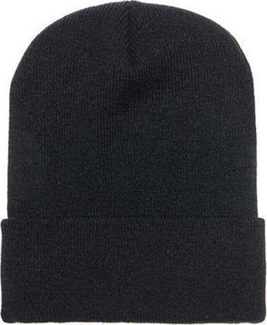Yupoong 1501 Adult Cuffed Knit Beanie - Black - HIT a Double
