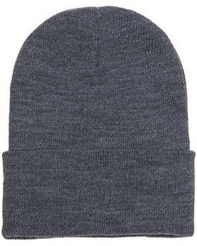 Yupoong 1501 Adult Cuffed Knit Beanie - Dark Gray - HIT a Double