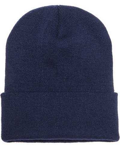 Yupoong 1501 Adult Cuffed Knit Beanie - Navy - HIT a Double