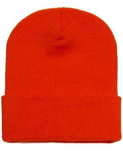 Yupoong 1501 Adult Cuffed Knit Beanie - Orange - HIT a Double