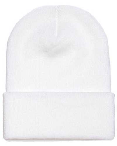 Yupoong 1501 Adult Cuffed Knit Beanie - White - HIT a Double
