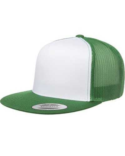 Yupoong 6006W Adult Trucker with White Front Panel Cap - Kelly White Kly - HIT a Double