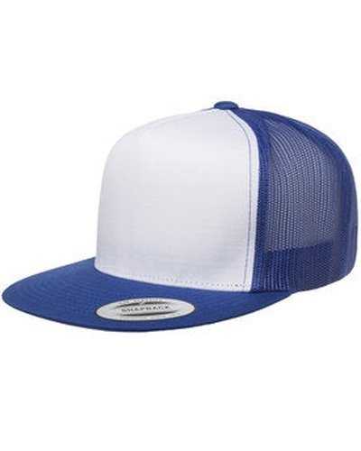 Yupoong 6006W Adult Trucker with White Front Panel Cap - Royal White Royal - HIT a Double