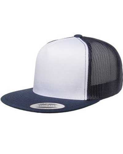 Yupoong 6006W Adult Trucker with White Front Panel Cap - Navy White Navy - HIT a Double