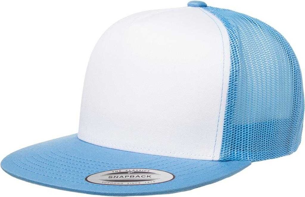 Yupoong 6006W Classics Trucker Cap White Front - Columbia Blue White - HIT a Double