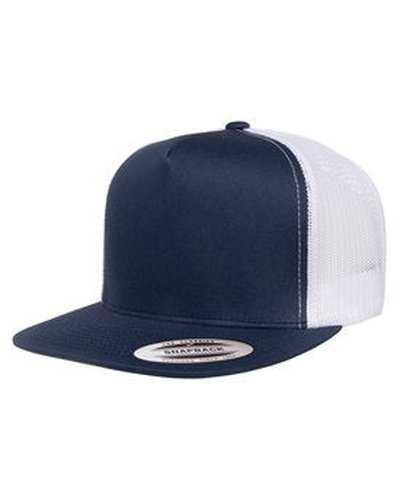 Yupoong 6006 Adult 5-Panel Trucker Cap - Navy White - HIT a Double