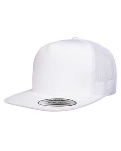 Yupoong 6006 Adult 5-Panel Trucker Cap - White - HIT a Double