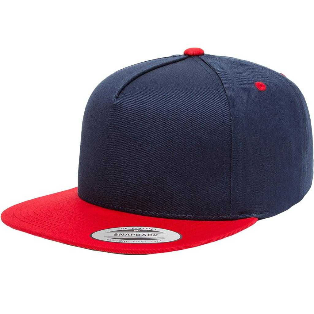 Yupoong 6007T Classics 5-Panel Cotton Twill Snapback Cap 2-Tone - Navy Red - HIT a Double