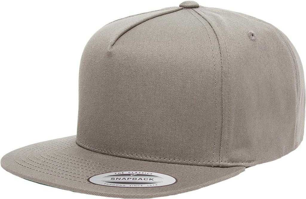 Yupoong 6007 Classics 5-Panel Cotton Twill Snapback Cap - Gray - HIT a Double
