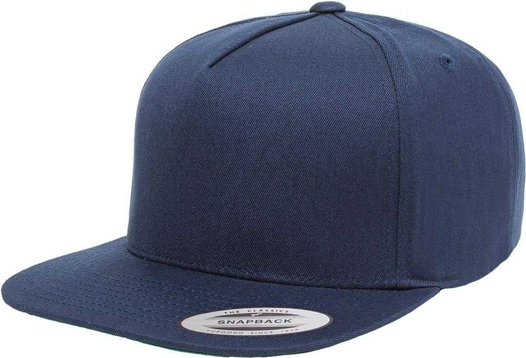 Yupoong 6007 Classics 5-Panel Cotton Twill Snapback Cap - Navy - HIT a Double