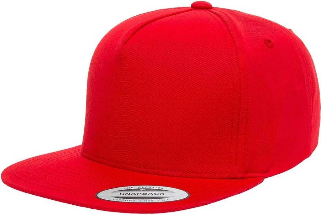 Yupoong 6007 Classics 5-Panel Cotton Twill Snapback Cap - Red