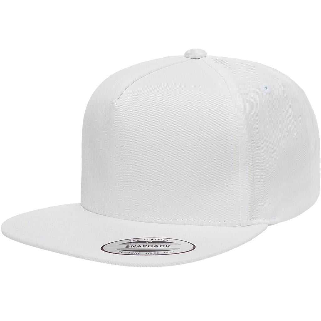 Yupoong 6007 Classics 5-Panel Cotton Twill Snapback Cap - White - HIT a Double