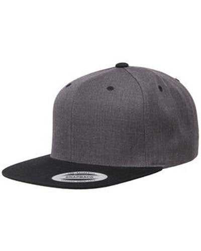 Yupoong 6089MT Adult 6-Panel Structured Flat Visor Two-Tone Snapback - Dark Heather Black - HIT a Double