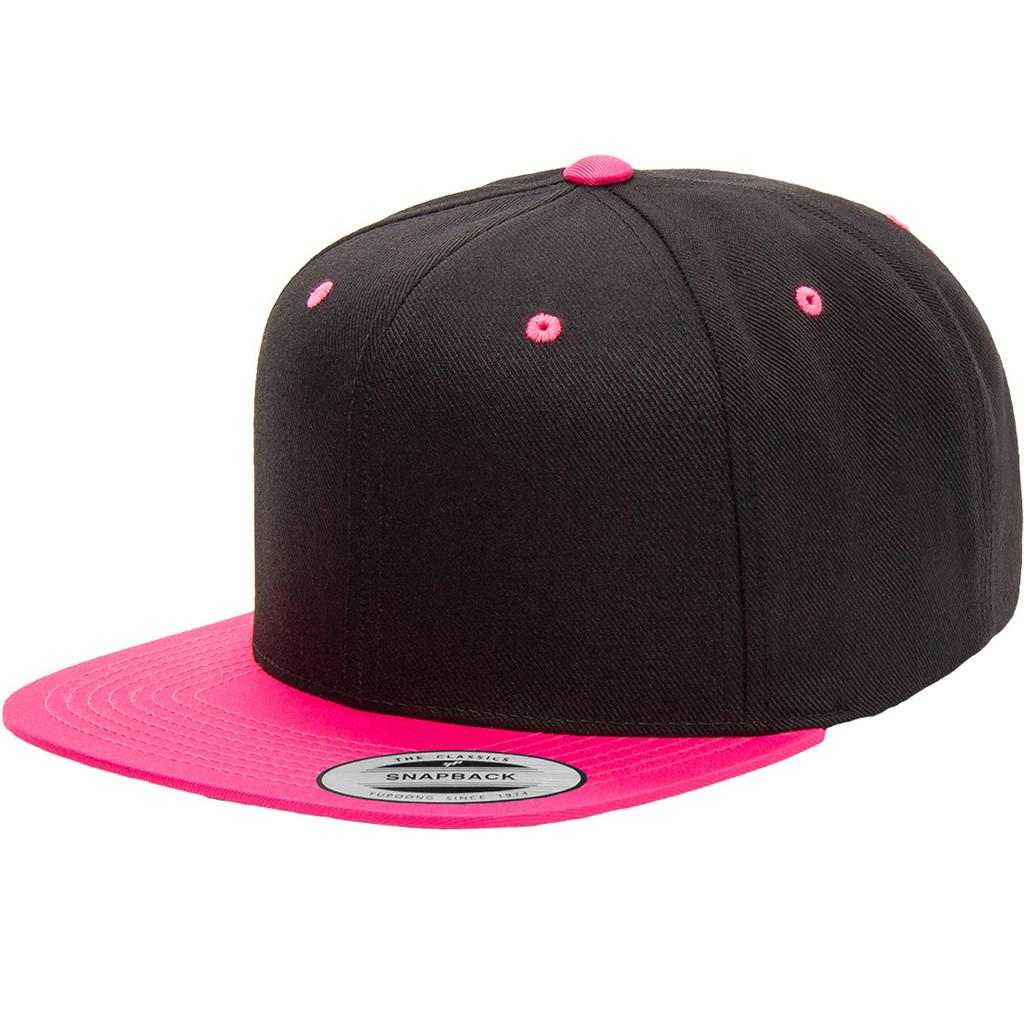 Yupoong 6089MT Classics Premium Snapback Cap 2-Tone - Black Neon Pink - HIT a Double