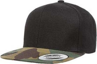 Yupoong 6089 Adult 6-Panel Structured Flat Visor ClassicSnapback - Black Camo - HIT a Double