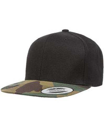 Yupoong 6089 Adult 6-Panel Structured Flat Visor ClassicSnapback - Black Camo - HIT a Double