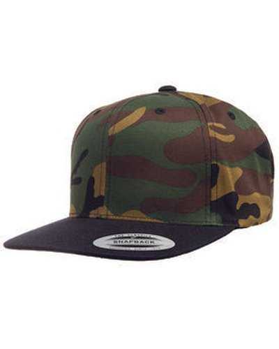 Yupoong 6089 Adult 6-Panel Structured Flat Visor ClassicSnapback - Camo Black - HIT a Double