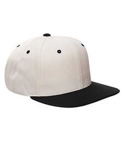 Yupoong 6089 Adult 6-Panel Structured Flat Visor ClassicSnapback - Natural Black - HIT a Double